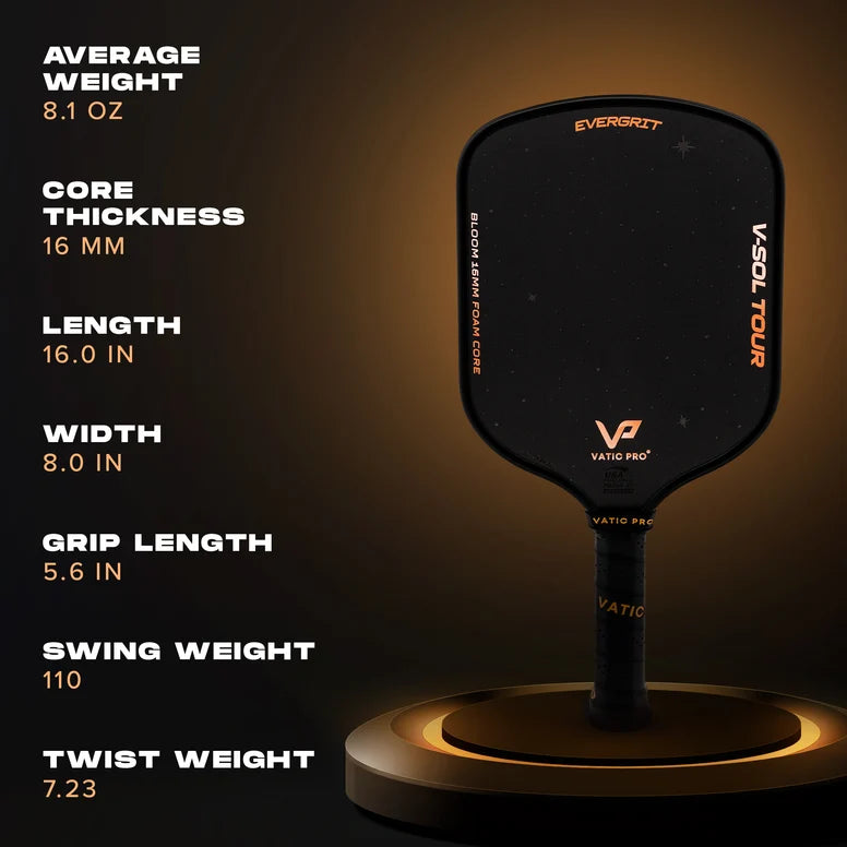Vợt Pickleball Vatic Pro V-Sol Tour EverGrit Bloom