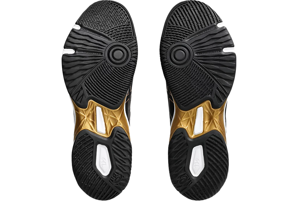 Asics Gel Pickleball Shoes - Rocket 11 Black / Pure Gold (For Men)