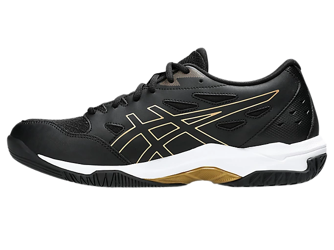 Asics Gel Pickleball Shoes - Rocket 11 Black / Pure Gold (For Men)