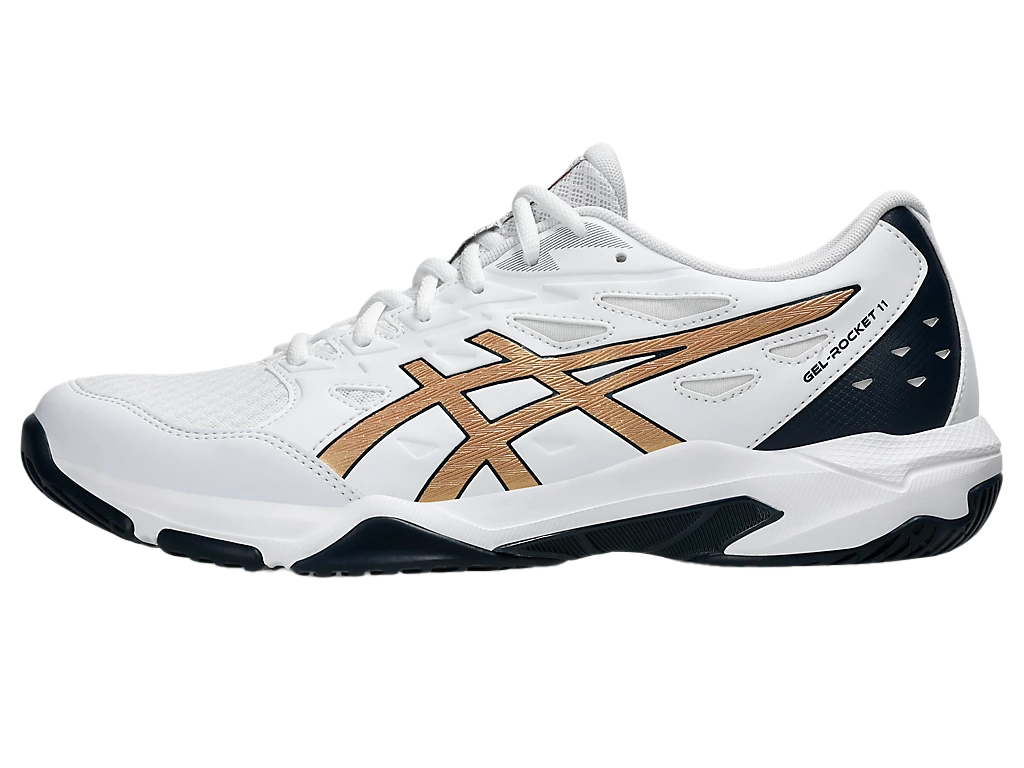 Giày Pickleball Asics Gel - Rocket 11 White / Pure Gold (Cho Nam)