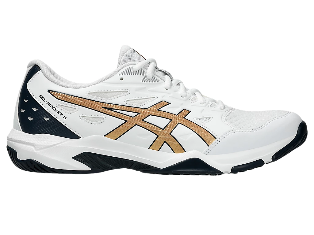 Giày Pickleball Asics Gel - Rocket 11 White / Pure Gold (Cho Nam)