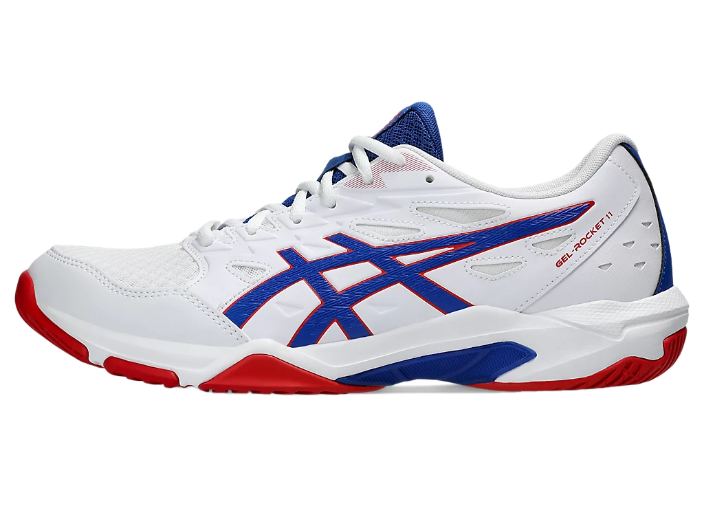 Asics Gel Pickleball Shoes - Rocket 11 White / Asics Blue (Unisex)