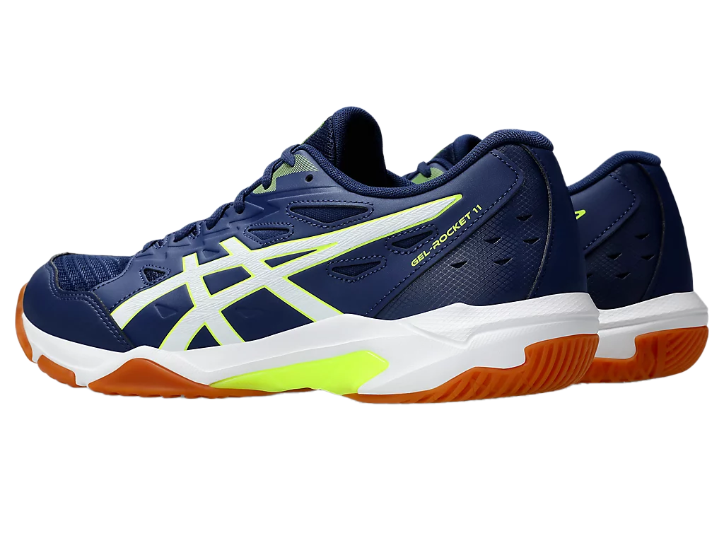 Pickleball Shoes Asics Gel-Rocket 11 Blue Expense / Safety Yellow (For Men)