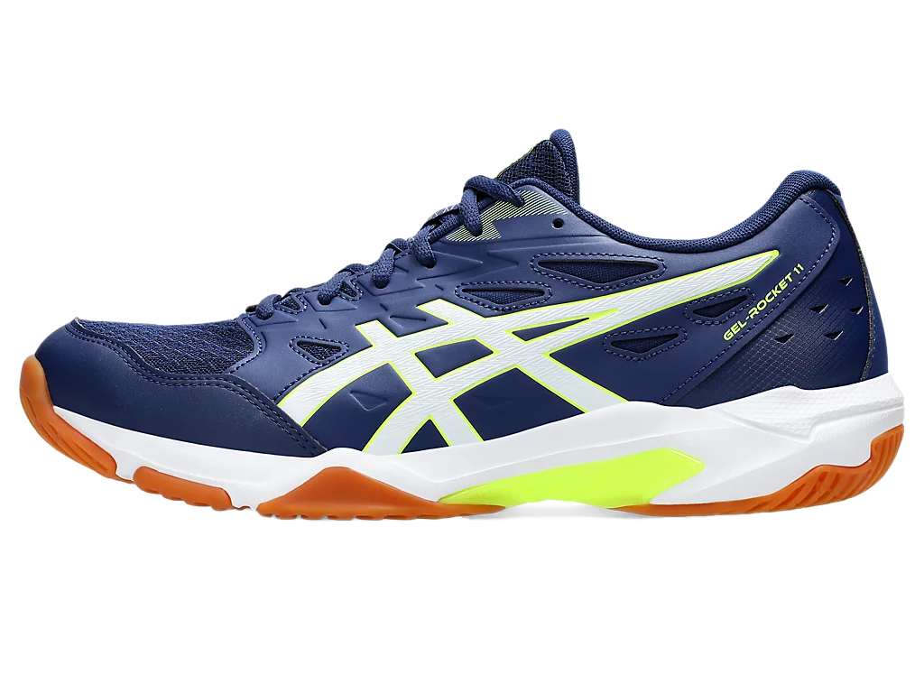 Pickleball Shoes Asics Gel-Rocket 11 Blue Expense / Safety Yellow (For Men)