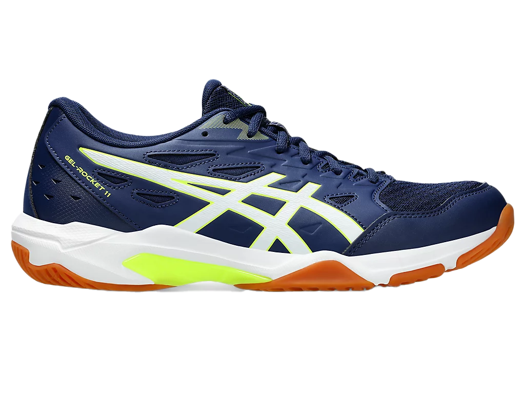 Pickleball Shoes Asics Gel-Rocket 11 Blue Expense / Safety Yellow (For Men)