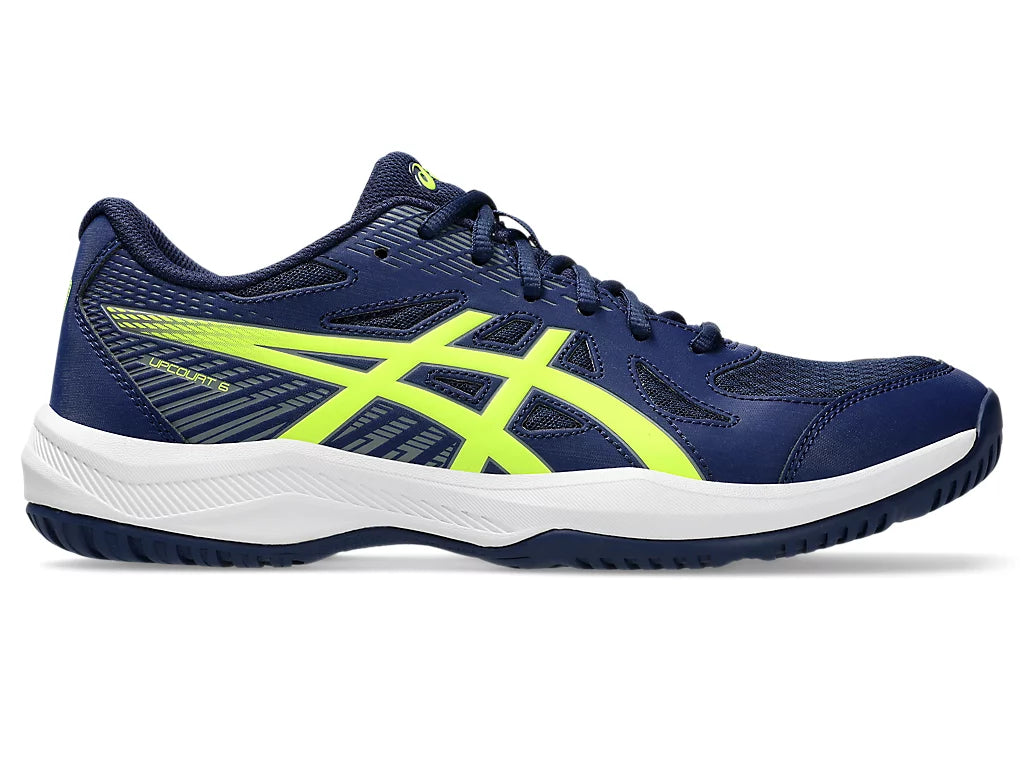 Giày Pickleball Asics Upcourt 6 Blue Expense / Safety Yellow (Cho Nam)