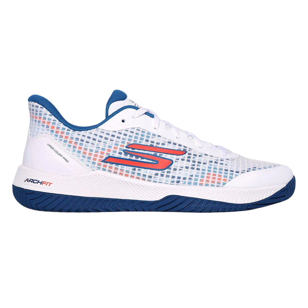 Giày Pickleball Sketcher GO Pickleball Viper Court Pro (Trắng Xanh)