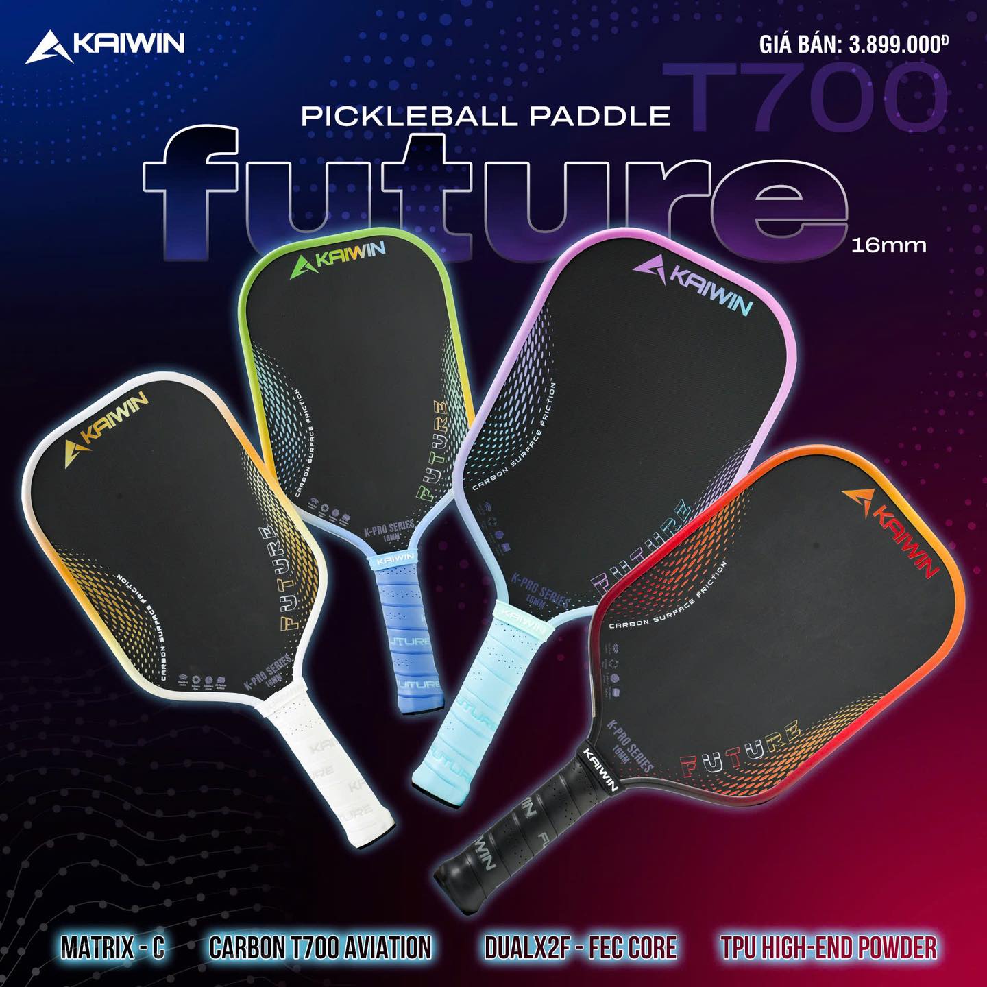 Vợt Pickleball Kaiwin K-Pro Series Future