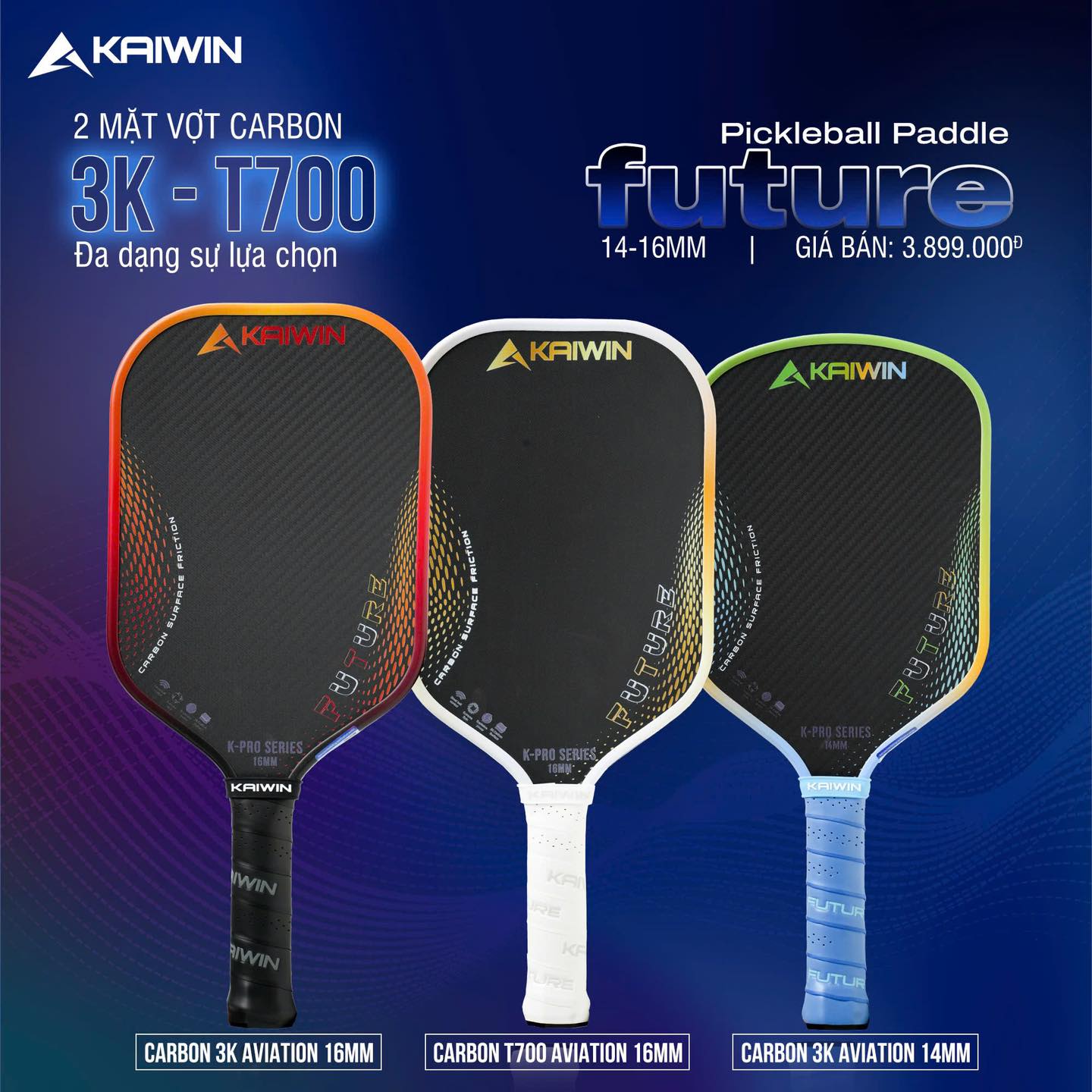Vợt Pickleball Kaiwin K-Pro Series Future