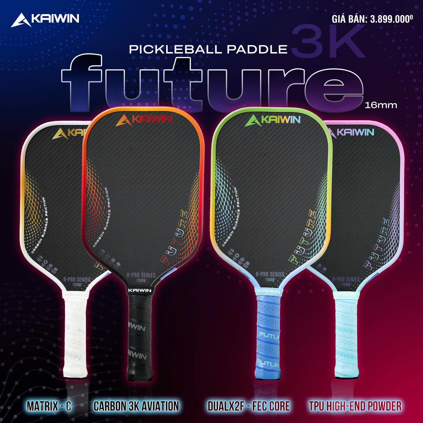Vợt Pickleball Kaiwin K-Pro Series Future