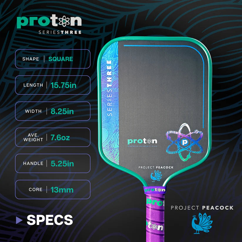Proton Series 3 Pickleball Racket - Project Peacock