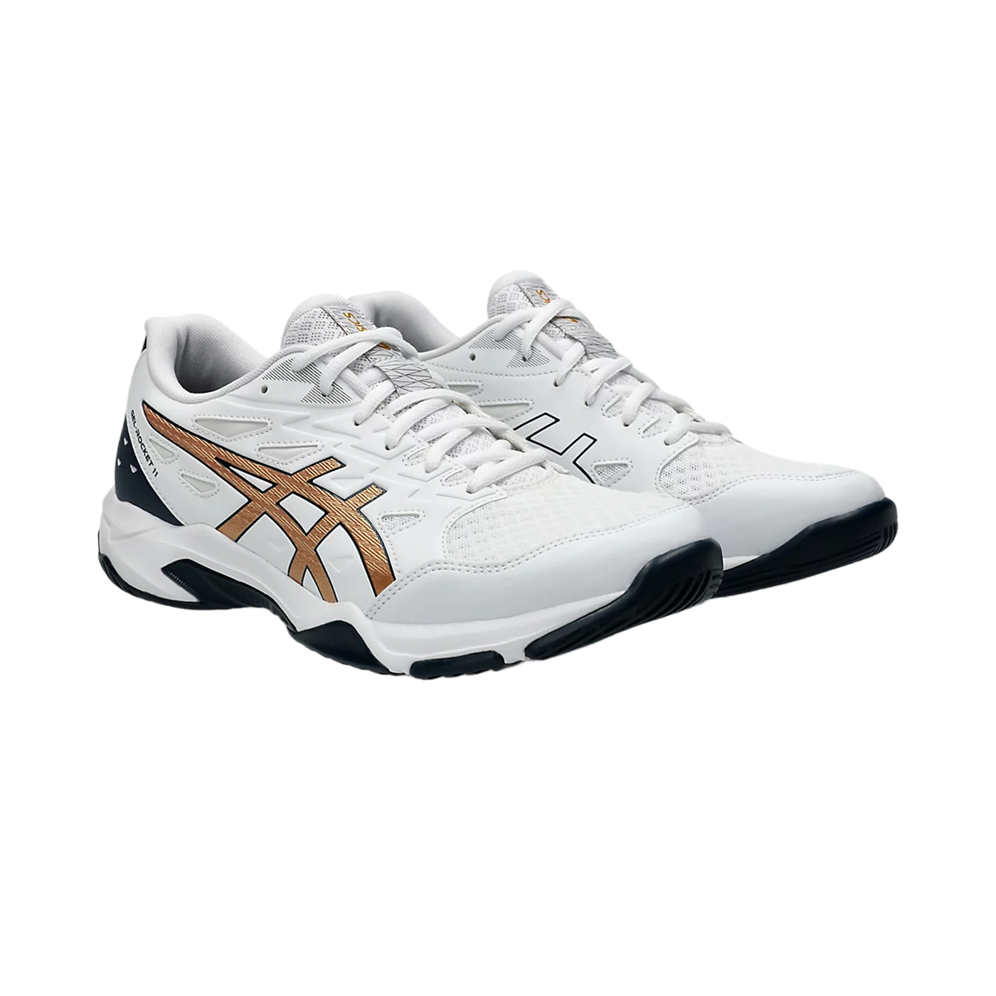 Giày Pickleball Asics Gel - Rocket 11 White / Pure Gold (Cho Nam)