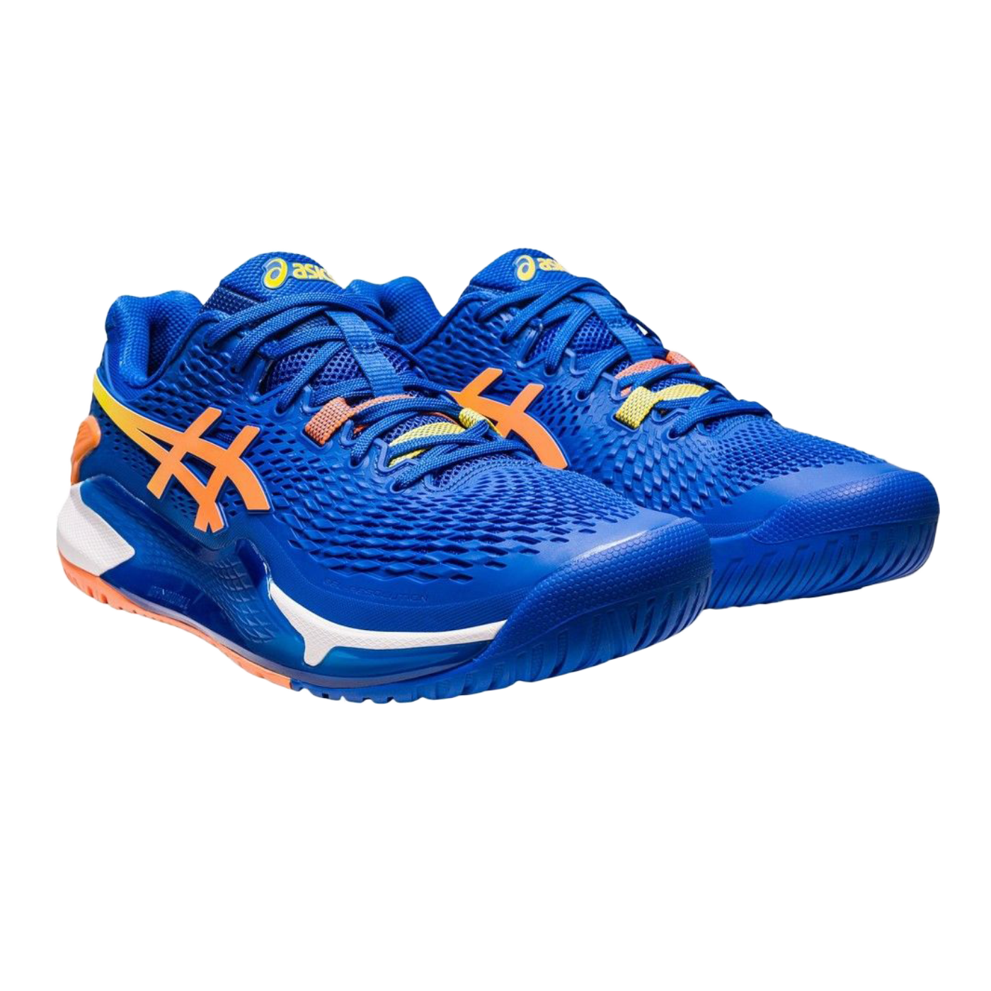 Pickleball Gel Shoes - Resolution 9 Steel Blue / Orange (For Men)