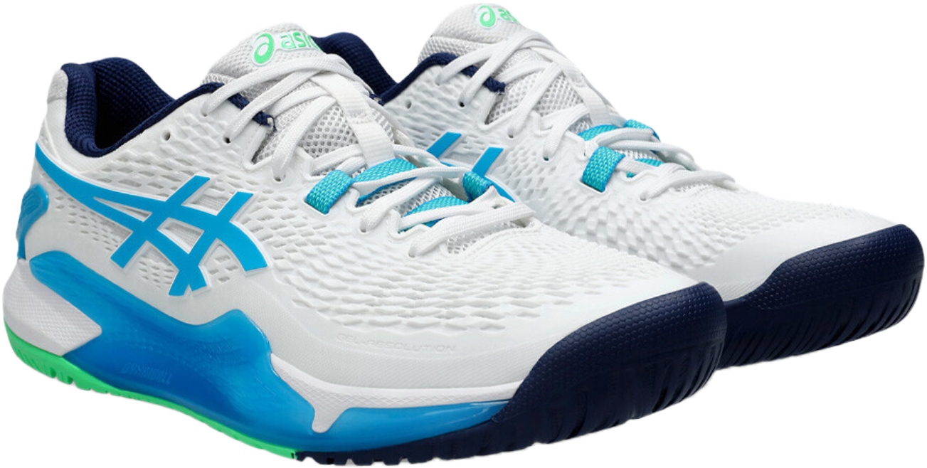 Giày Pickleball Gel - Resolution 9 White / Digital Aqua (Unisex)