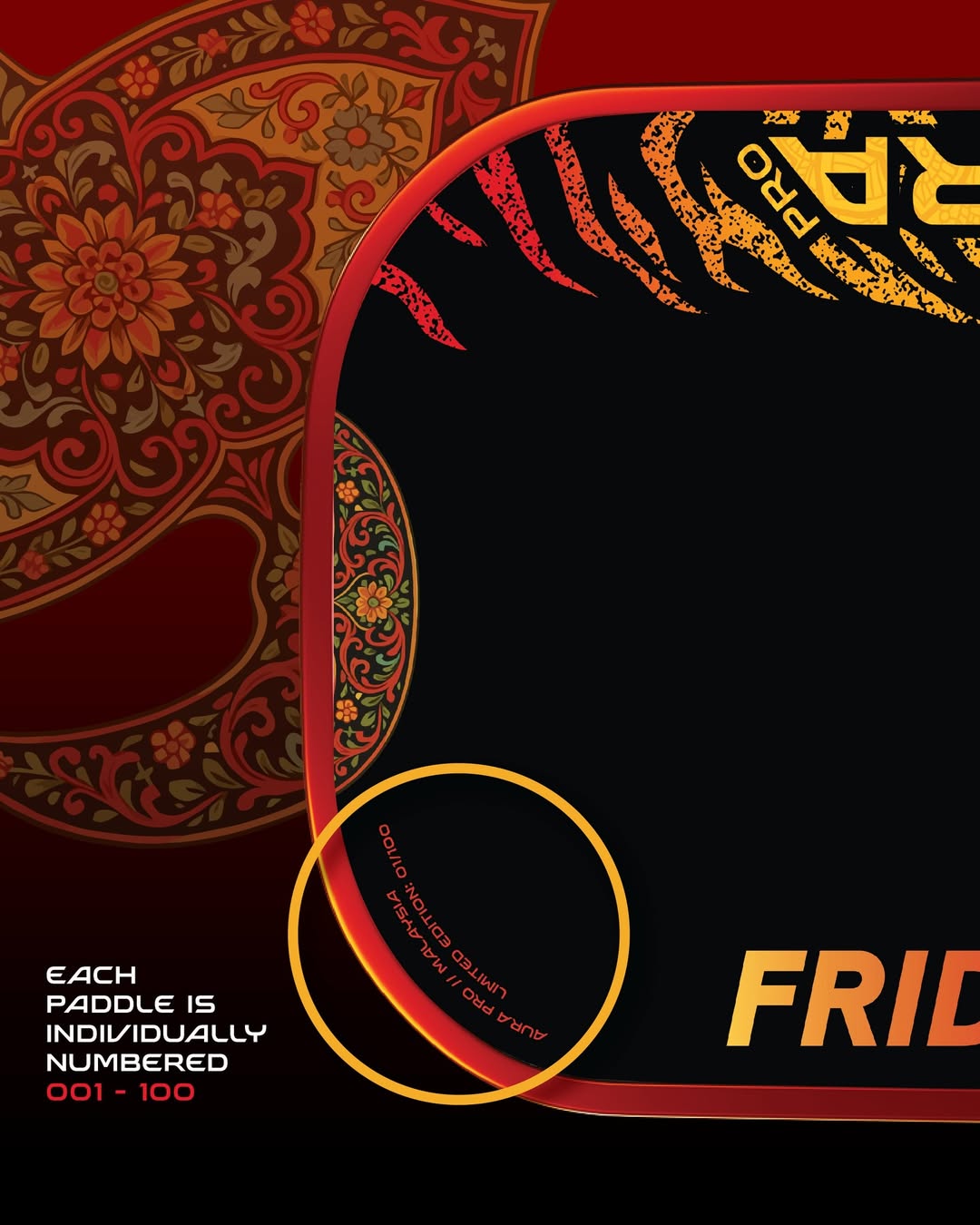 Vợt Pickleball Friday AURA PRO x DinkLab Malaysia Limited Edition