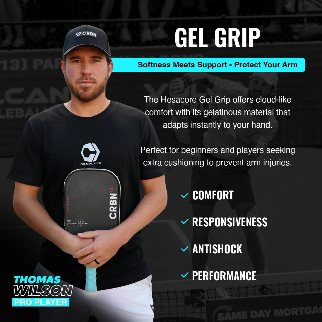 Hesacore Gel Grip Pickleball Blade