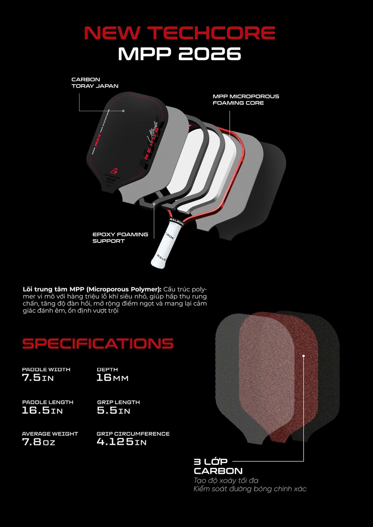Vợt Pickleball Balbon Nexus Max