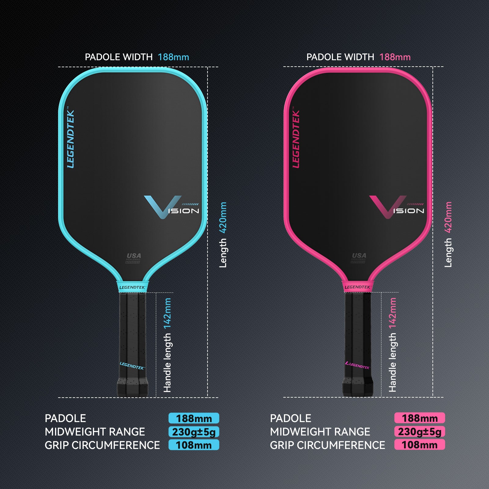 Pickleball racket LEGENDTEK Vision