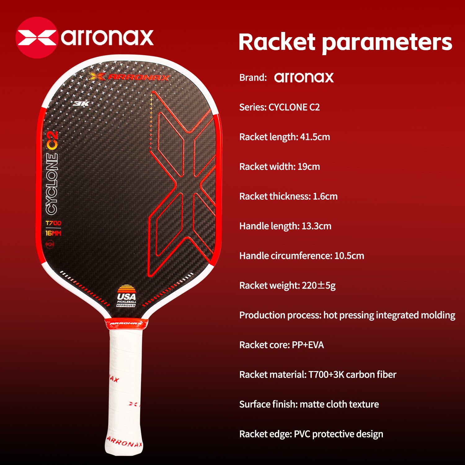 Arronax Cyclone C2 Pickleball Racket