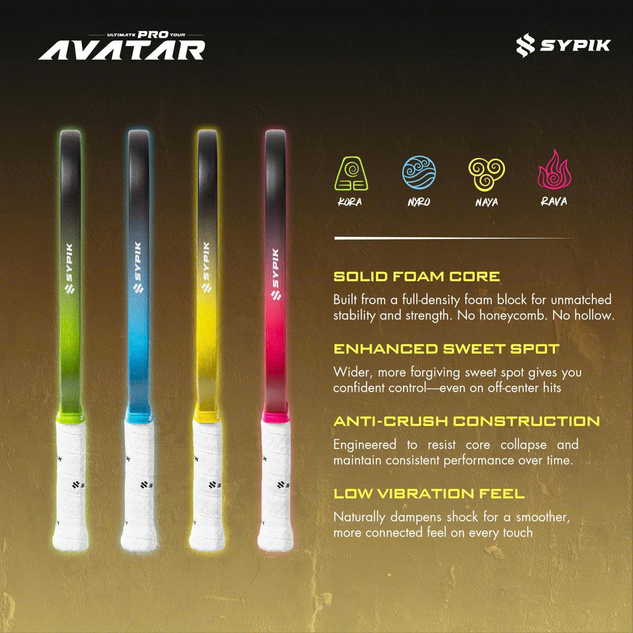 Sypik Avatar Ultimate Pro Tour Pickleball Racket
