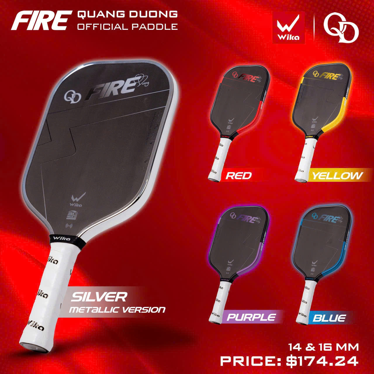 Vợt Pickleball Wika Sports Quang Dương Fire Edition