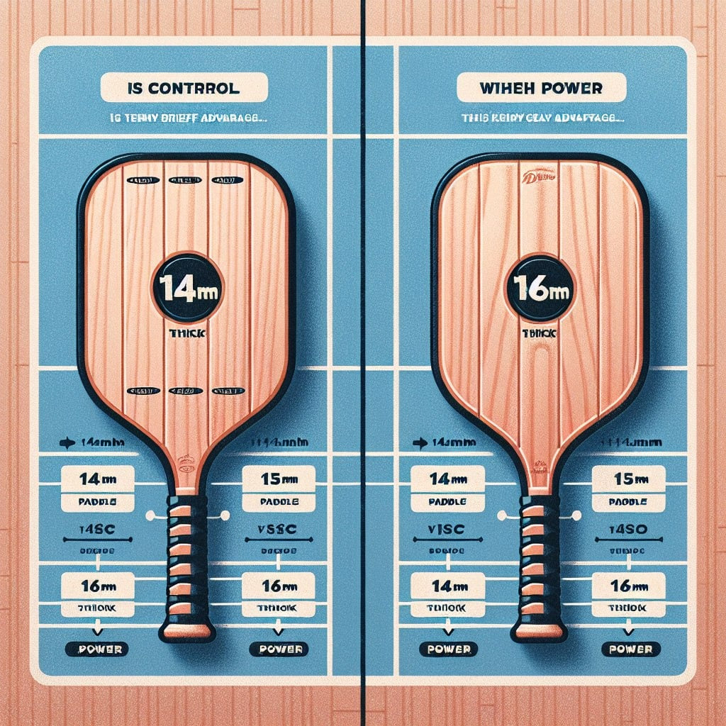 Vợt pickleball 14mm và 16mm: So sánh đặc điểm, lối chơi