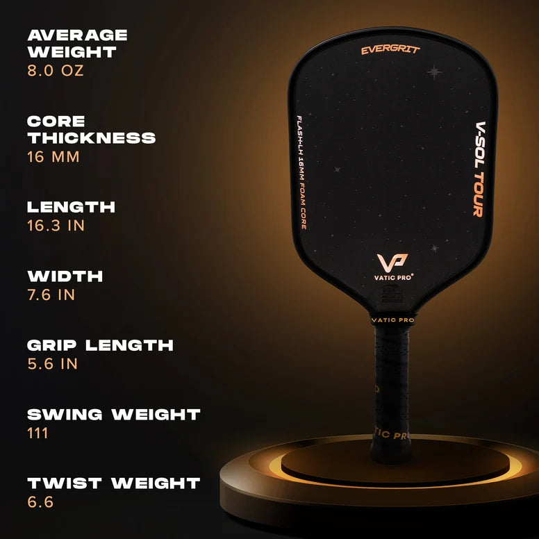 Vợt Pickleball Vatic Pro V-Sol Tour EverGrit Flash