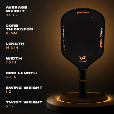 Vợt Pickleball Vatic Pro V-Sol Tour EverGrit Flash