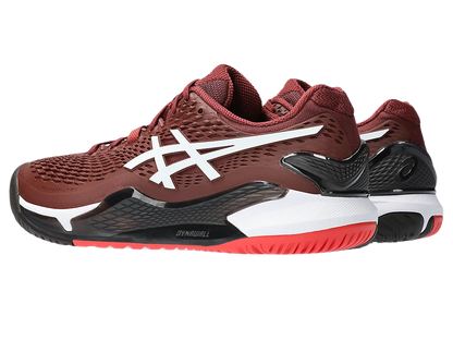 Pickleball Gel Shoes - Resolution 9 Antique Red / White (For Men)