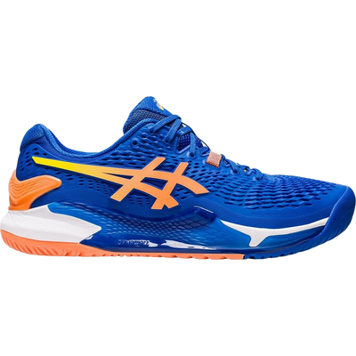 Pickleball Gel Shoes - Resolution 9 Steel Blue / Orange (For Men)