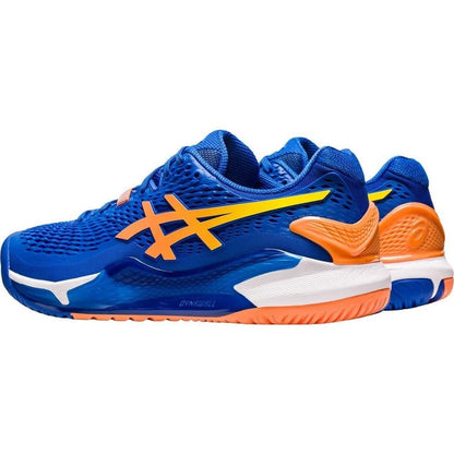 Giày Pickleball Gel - Resolution 9 Steel Blue / Orange (Cho Nam)