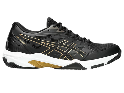 Asics Gel Pickleball Shoes - Rocket 11 Black / Pure Gold (For Men)