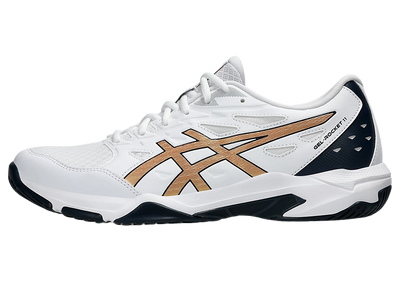 Giày Pickleball Asics Gel - Rocket 11 White / Pure Gold (Cho Nam)