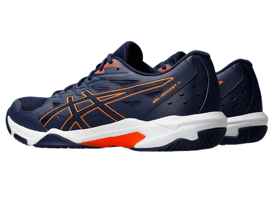 Asics Gel Pickleball Shoes - Rocket 11 Peacoat / Shocking Orange (For Men)