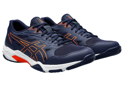 Asics Gel Pickleball Shoes - Rocket 11 Peacoat / Shocking Orange (For Men)