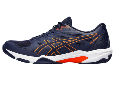 Asics Gel Pickleball Shoes - Rocket 11 Peacoat / Shocking Orange (For Men)