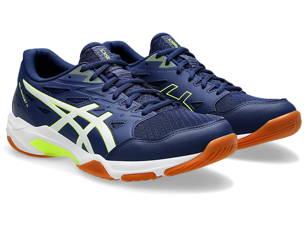 Giày Pickleball Asics Gel - Rocket 11  Blue Expense / Safety Yellow (Cho Nam)