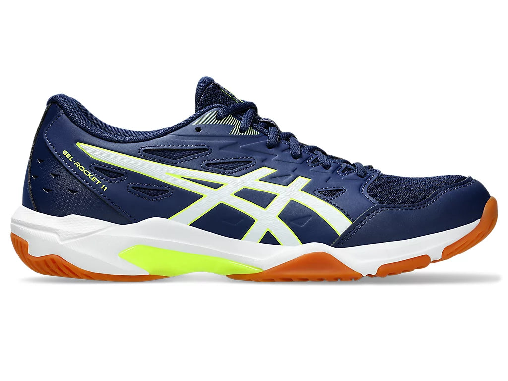 Giày Pickleball Asics Gel - Rocket 11  Blue Expense / Safety Yellow (Cho Nam)