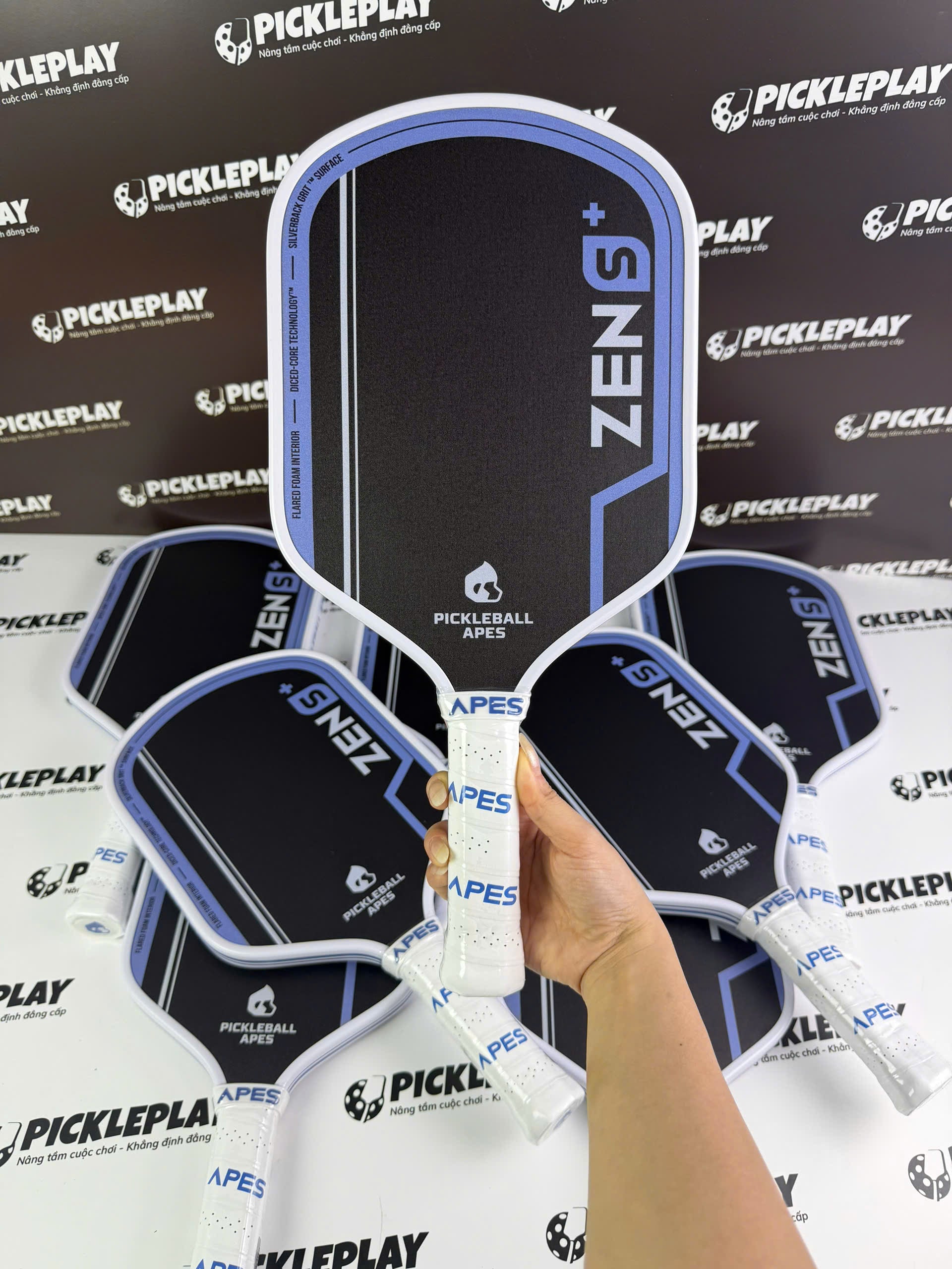 Apes Zen S+ Pickleball Paddle — Diced-Core Technology™, SilverBack