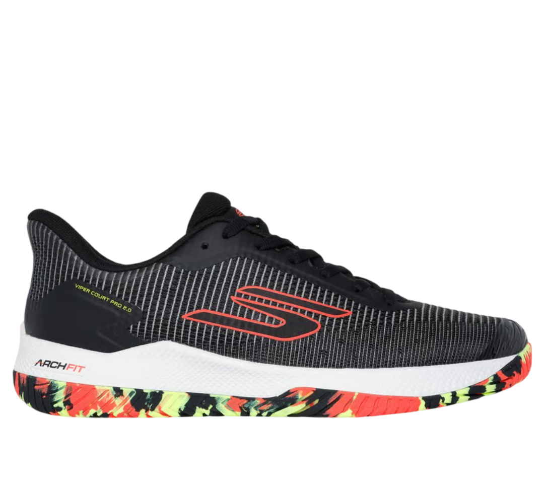 Sketcher GO Pickleball Viper Court Pro 2.0 Pickleball Shoes (Black Orange)