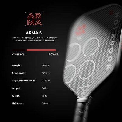 HOLBROOK Arma Pickleball Racket: Metallic S