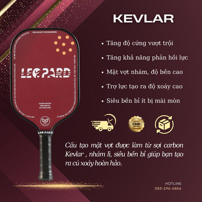 Vợt Pickleball LEOPARD 18K Kelvar