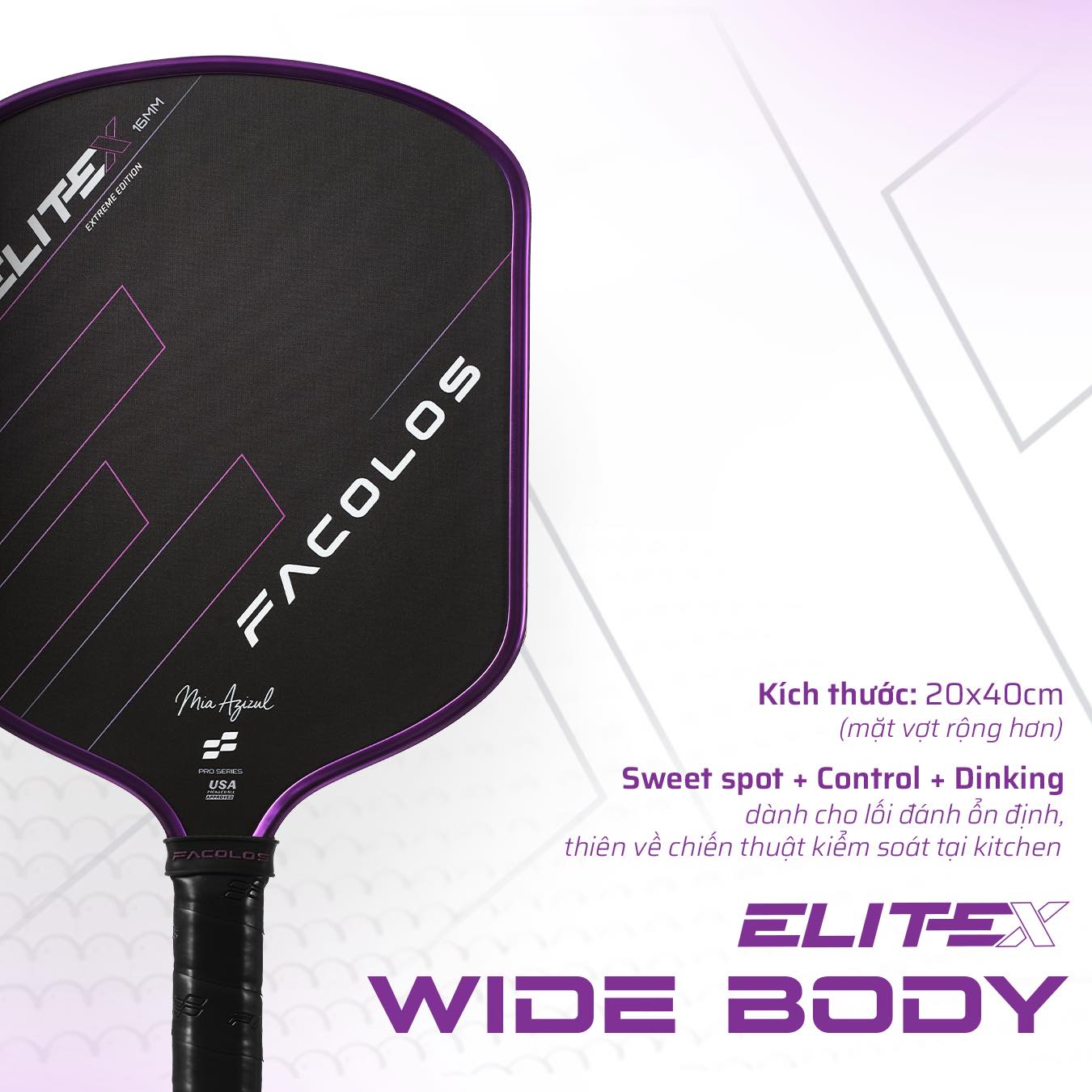 Vợt Pickleball Facolos Elite X Widebody