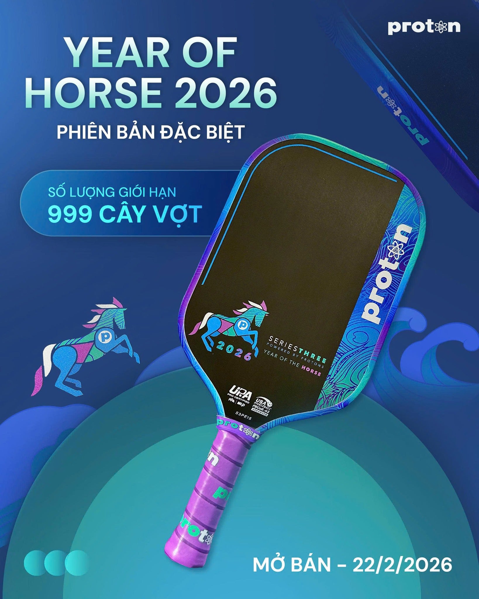 Proton Series 3 Pickleball Paddle - Project Peacock Year of the
