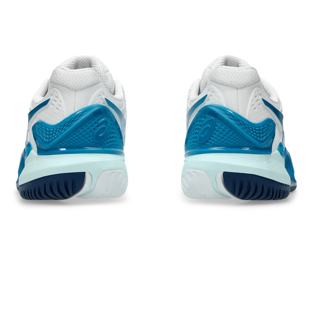 Giày Pickleball Gel-Resolution 9 White / Teal Blue (Cho Nữ)