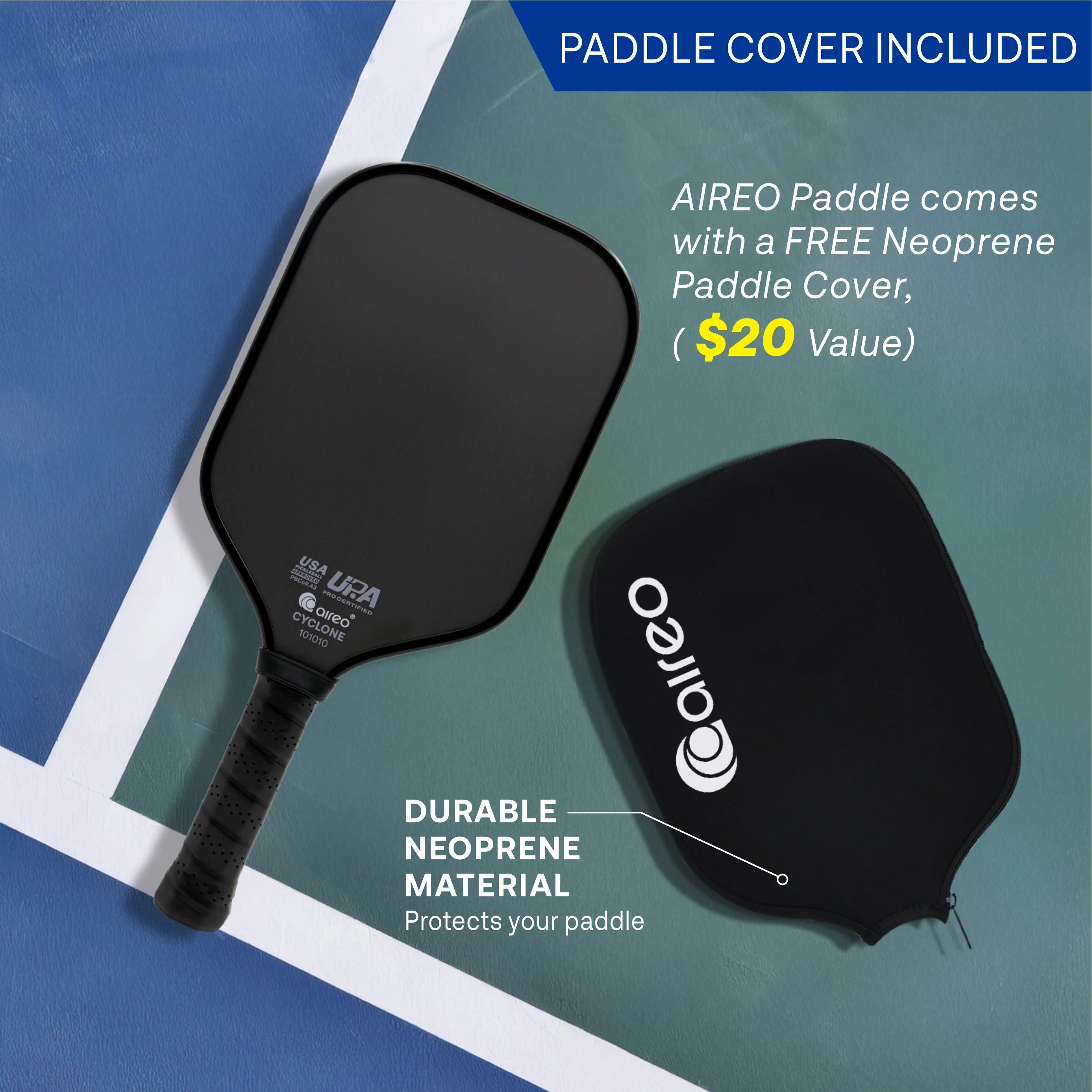 Vợt Pickleball AIREO Cyclone Blackout 101010