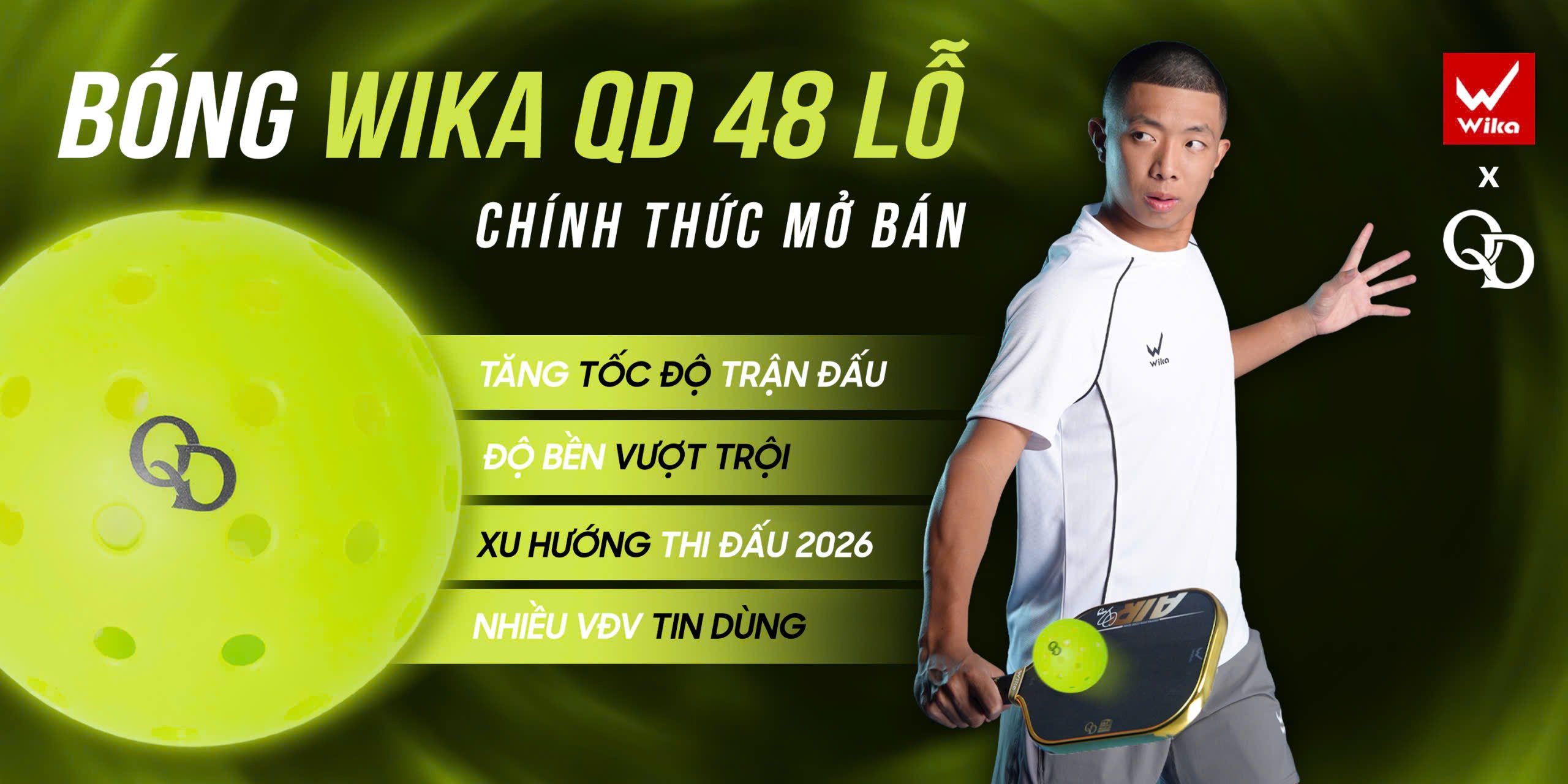 Bóng Pickleball thi đấu WIKA QD 48 Lỗ