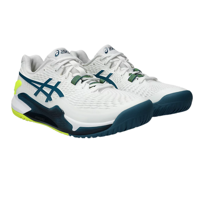 Giày Pickleball Gel - Resolution 9 White / Restful Teal (Cho Nam)