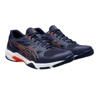 Asics Gel Pickleball Shoes - Rocket 11 Peacoat / Shocking Orange (For Men)