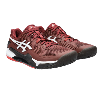Pickleball Gel Shoes - Resolution 9 Antique Red / White (For Men)